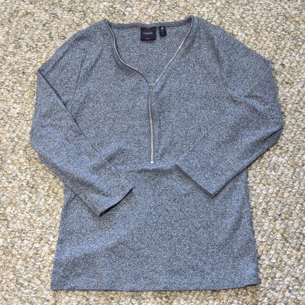 Heather Gray Zip Top by Rafaella